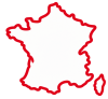 Carte de France rouge et blanche