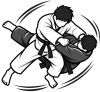 Projection de judo en plein mouvement